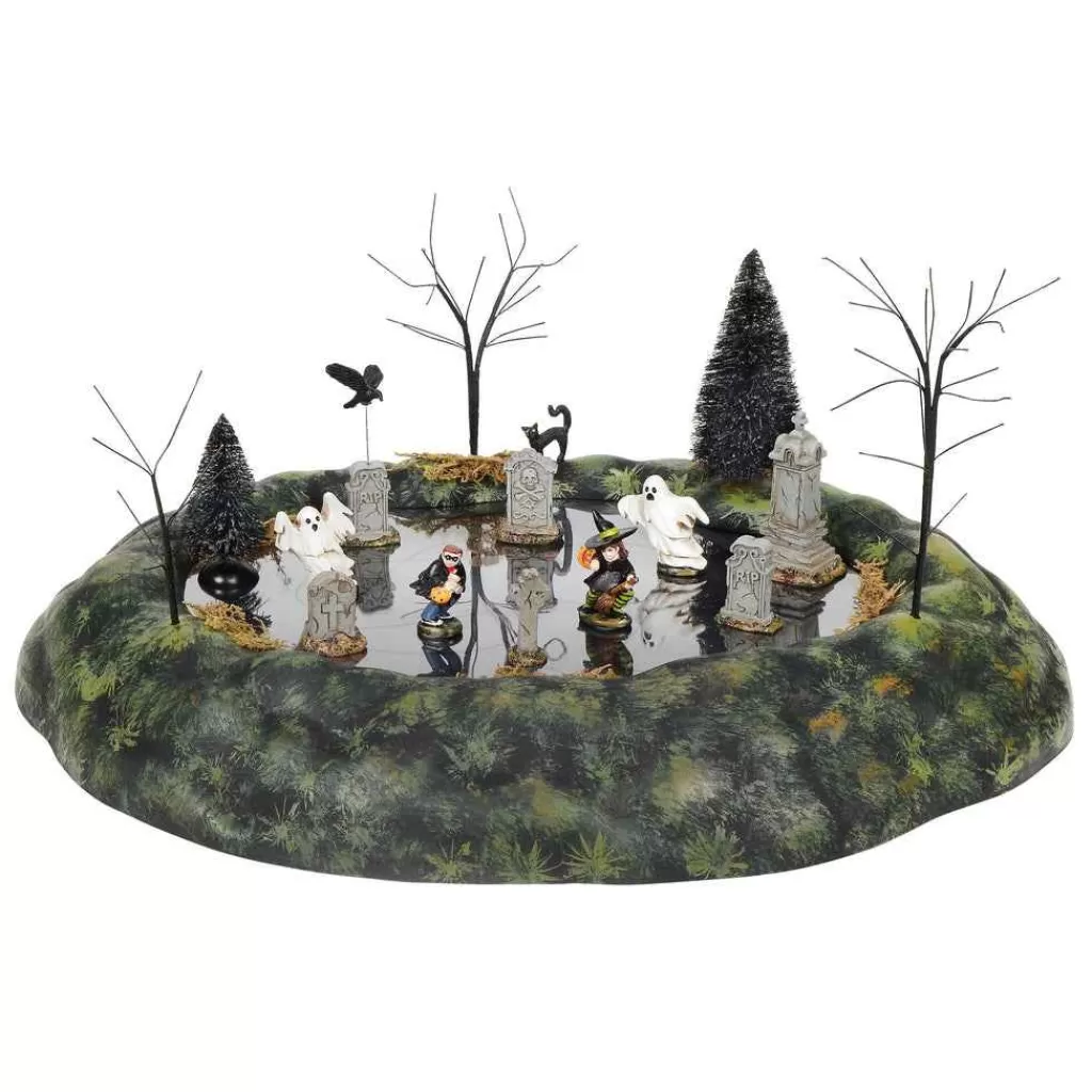 Department 56 Village Halloween Accessories-Animated Ghosts In Graveyard