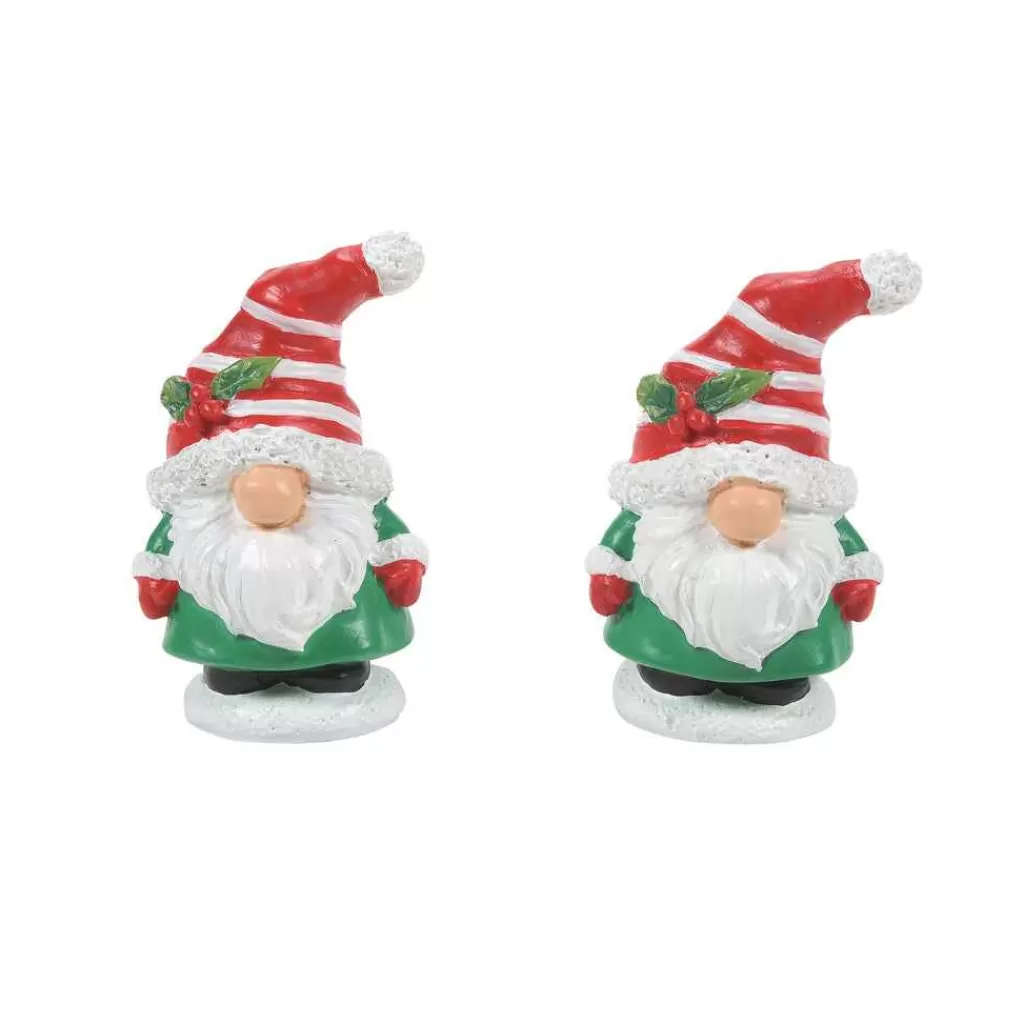 Department 56 Village Accessories-Candy Cane Gnomes Set Of 2