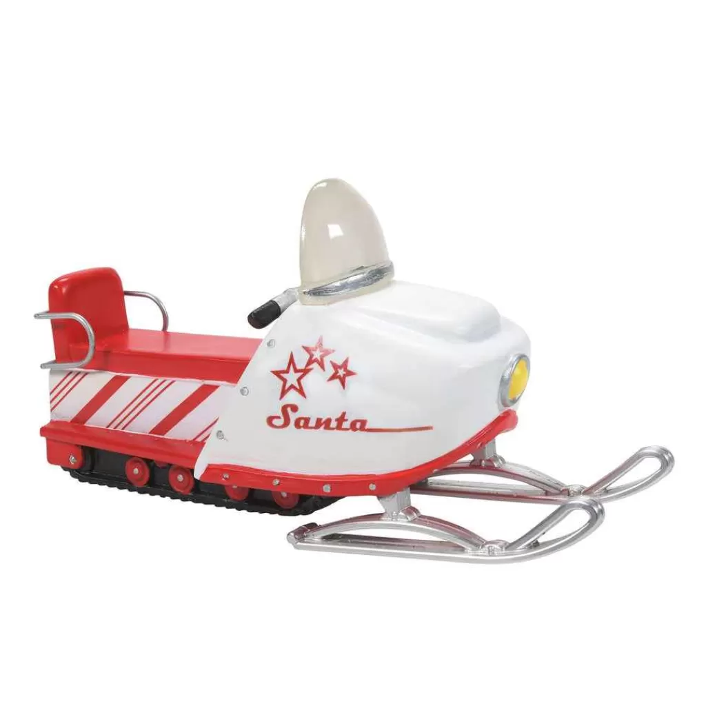 Department 56 Village Accessories-Candy Cane Snowmobile