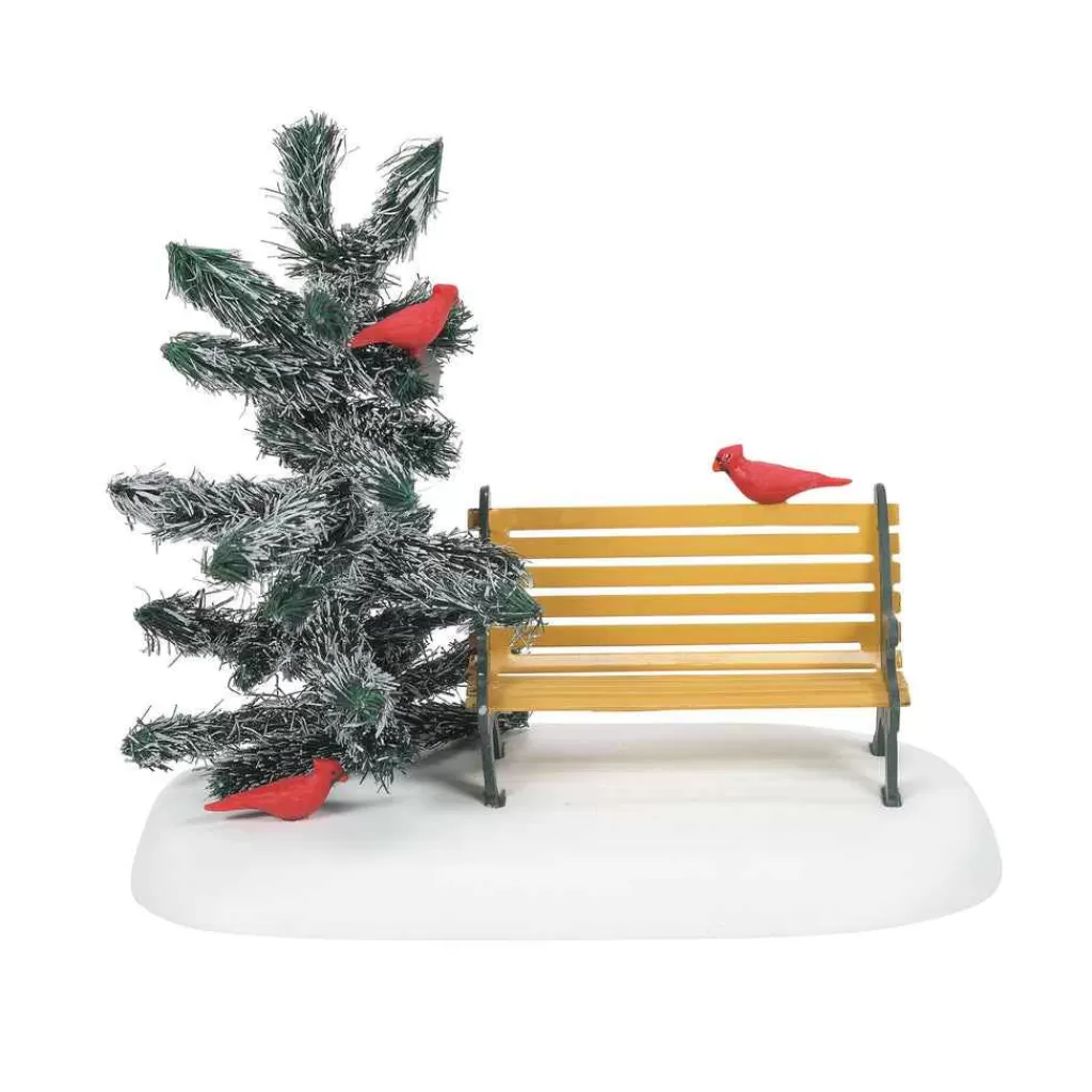 Department 56 Village Accessories-Cardinal Christmas Bench