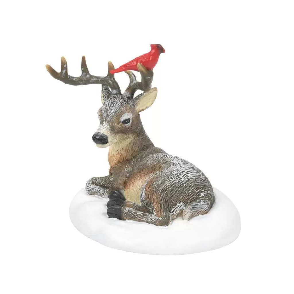 Department 56 Village Accessories-Cardinal Christmas Deer