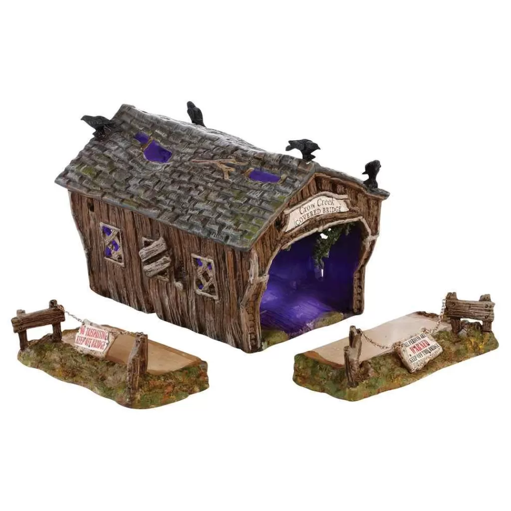 Department 56 Village Halloween Accessories-Crow Creek Covered Bridge