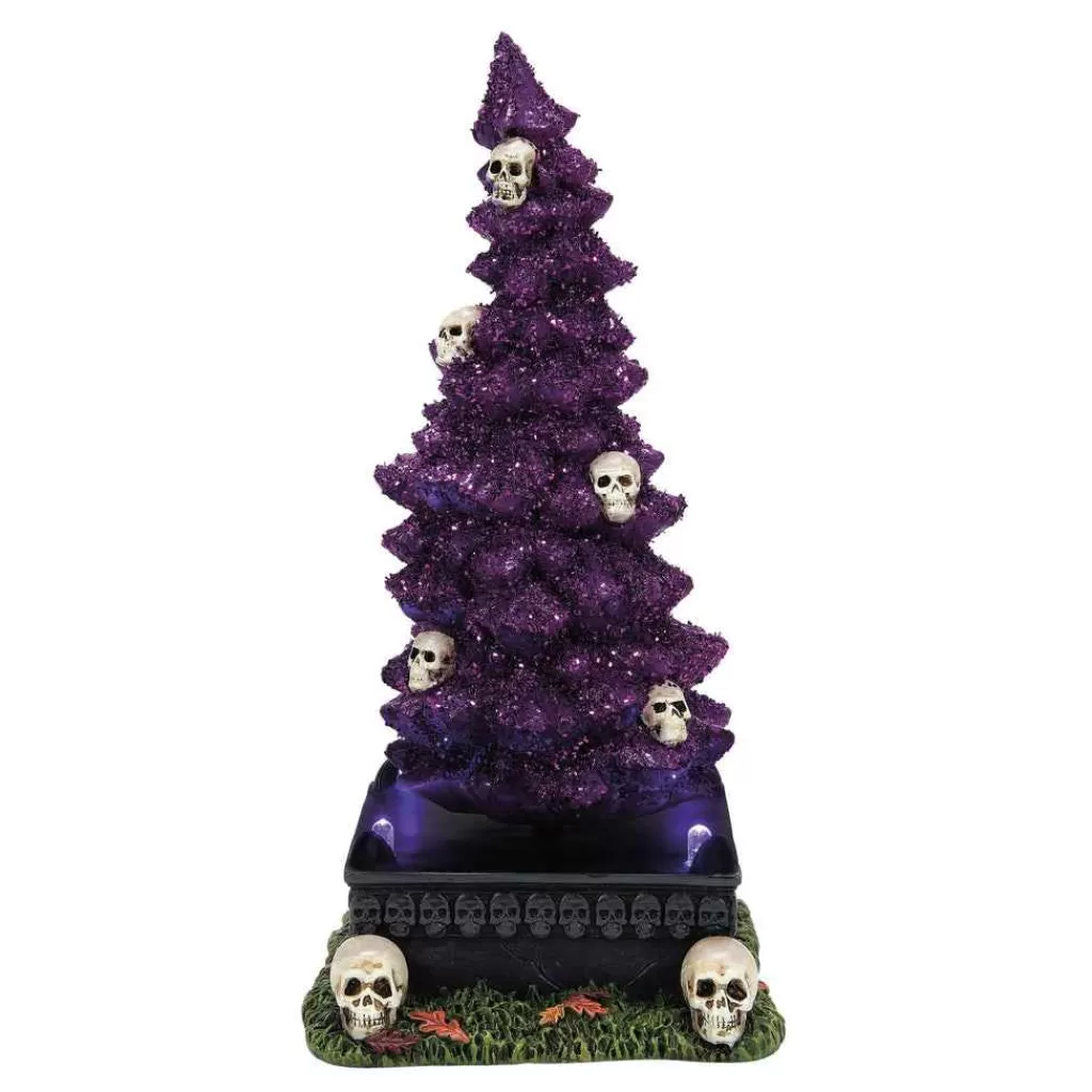 Department 56 Village Halloween Accessories-Haunted Skull Tree