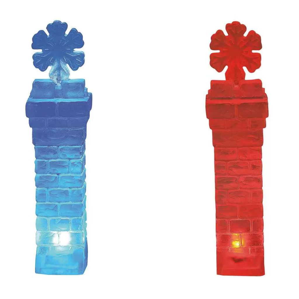 Department 56 Village Accessories-Lit Ice Castle Corners