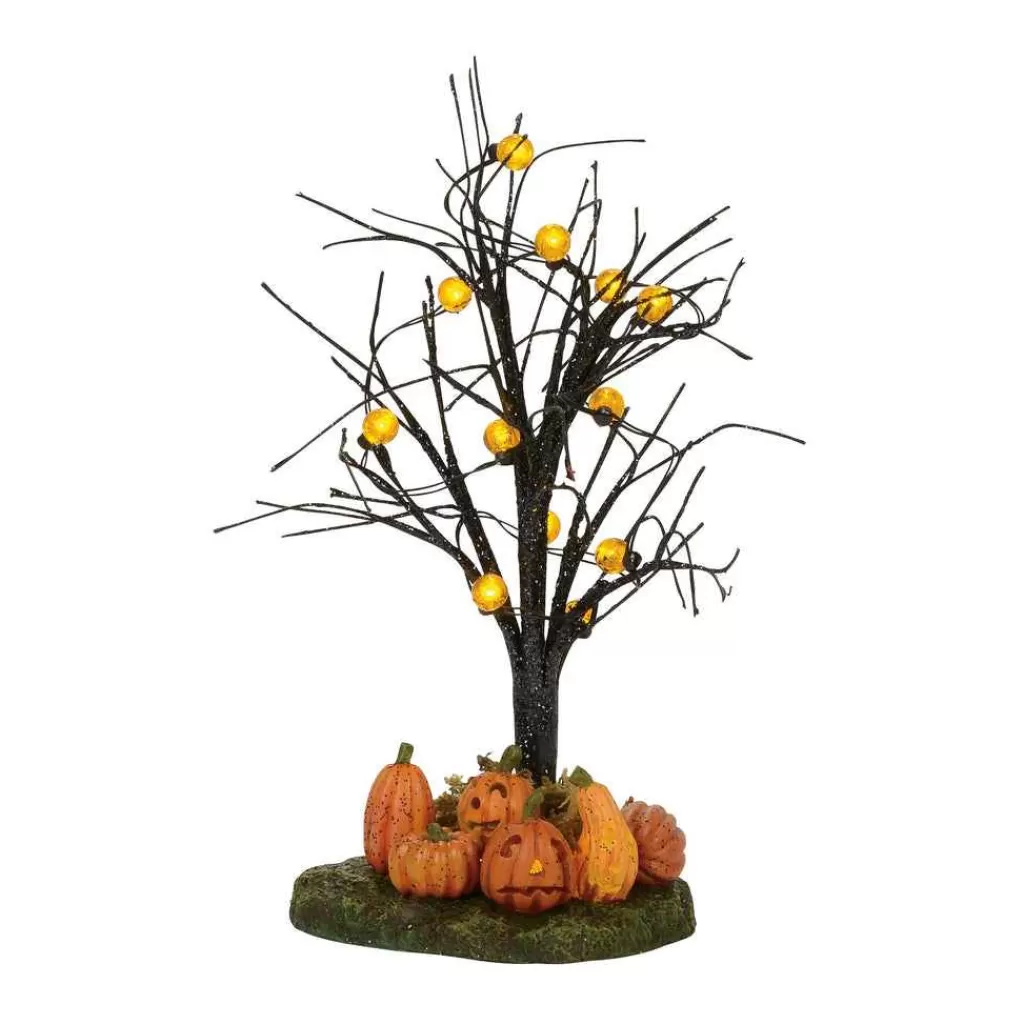 Department 56 Village Halloween Accessories-Lit Jack-O-Lantern Tree