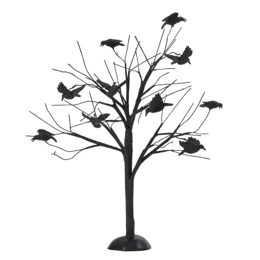 Department 56 Village Halloween Accessories-Murder Of Crows, Tree