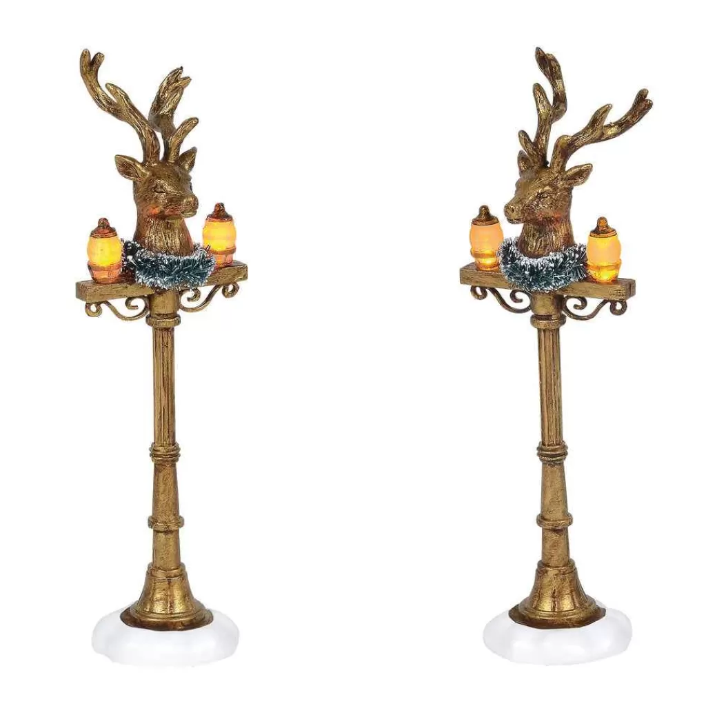 Department 56 Village Accessories-Reindeer Street Lights