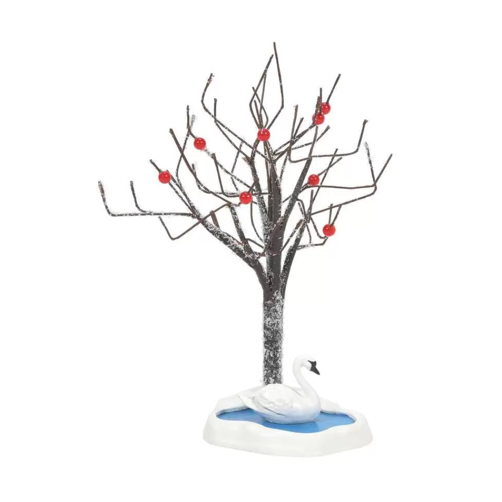 Department 56 Village Accessories-Seven Swans A Swimming Tree