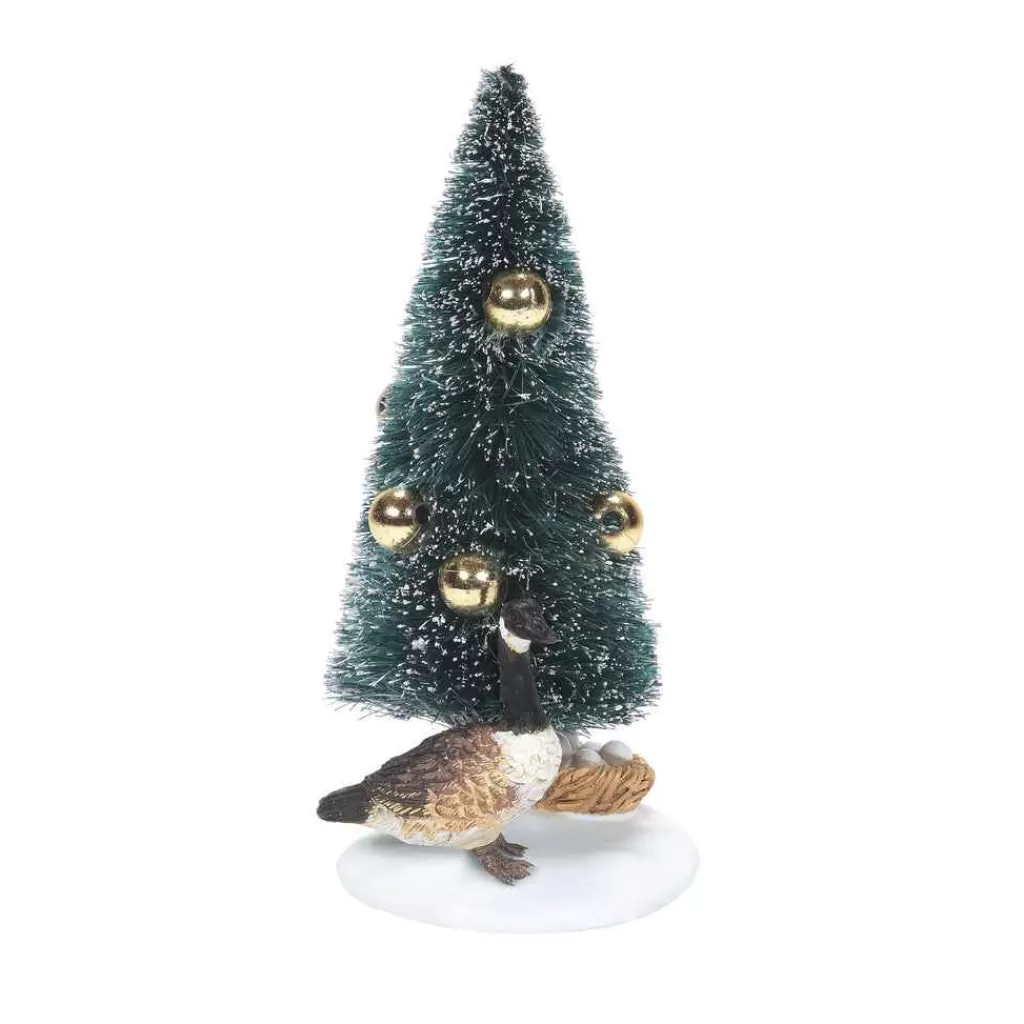 Department 56 Village Accessories-Six Geese A Laying Tree