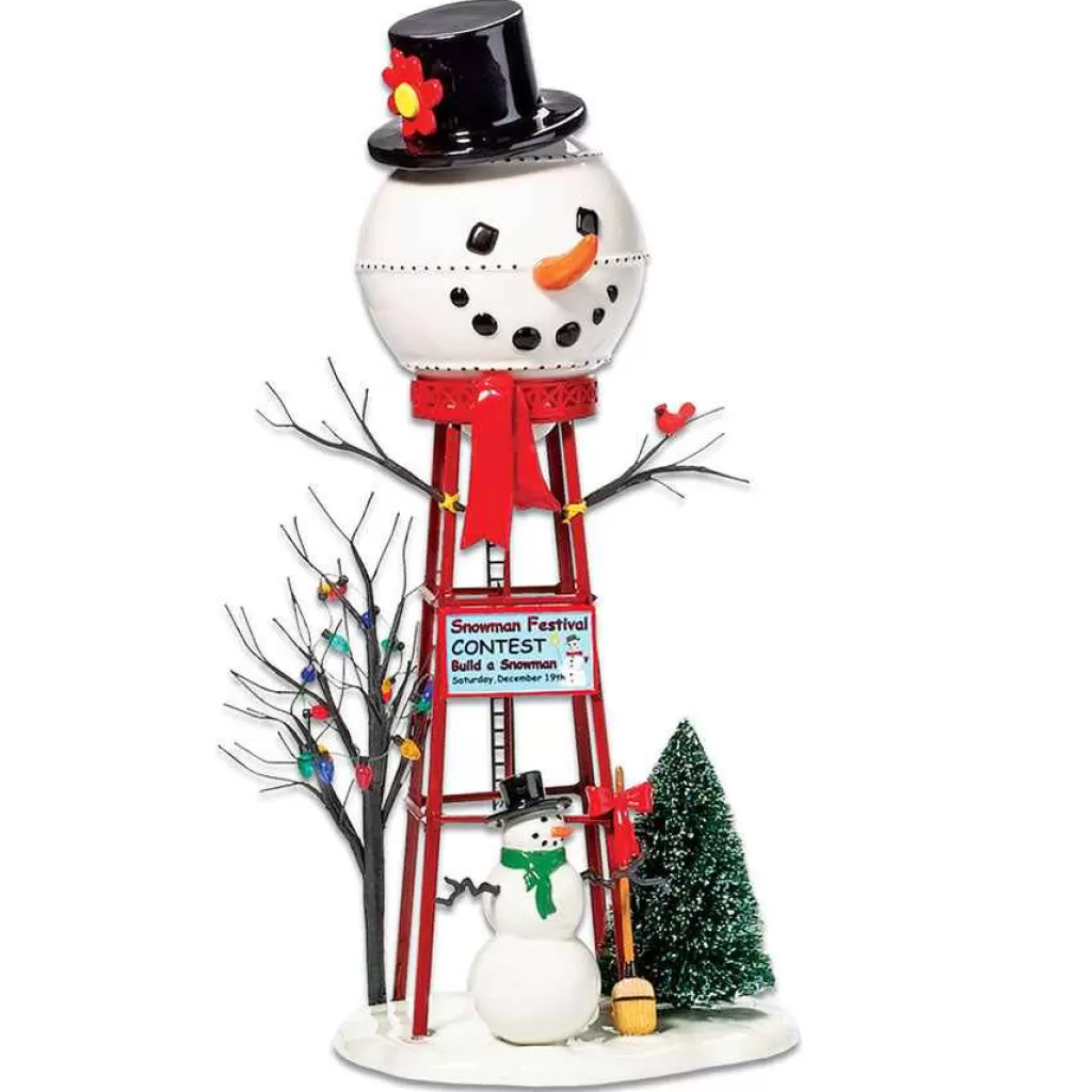 Department 56 Village Accessories-Snowman Watertower