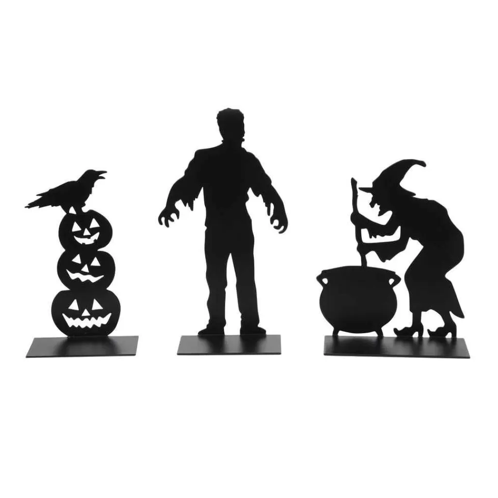 Department 56 Village Halloween Accessories-Spooky Silhouettes St/3