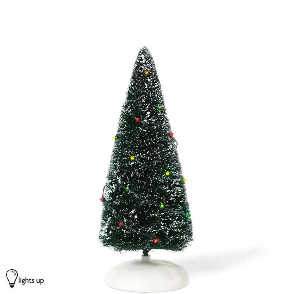 Department 56 Village Accessories-Twinkle Brite Frosted Topiary