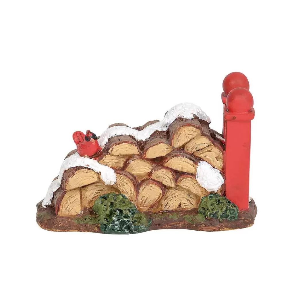 Department 56 Village Accessories-Village Fireplace Wood